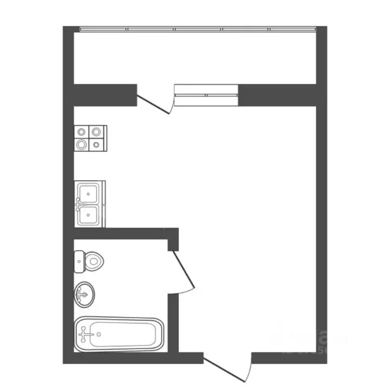 Студия Тюменская область, Тюмень ул. Тимофея Чаркова, 69к3 (20.0 м) - Фото 1
