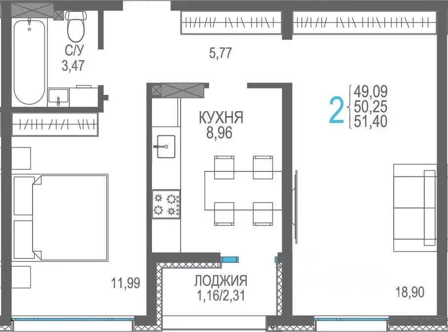 2-к кв. Крым, Сакский район, Лесновское с/пос, с. Прибрежное Розовое ... - Фото 1