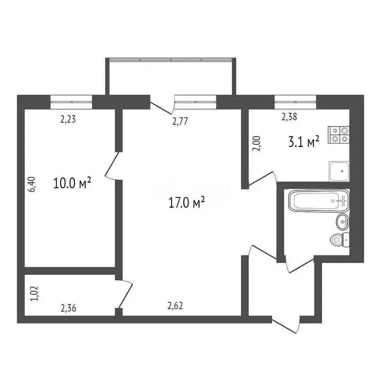 2-комнатная квартира: Омск, посёлок Степной, улица 40 лет Ракетных ... - Фото 2