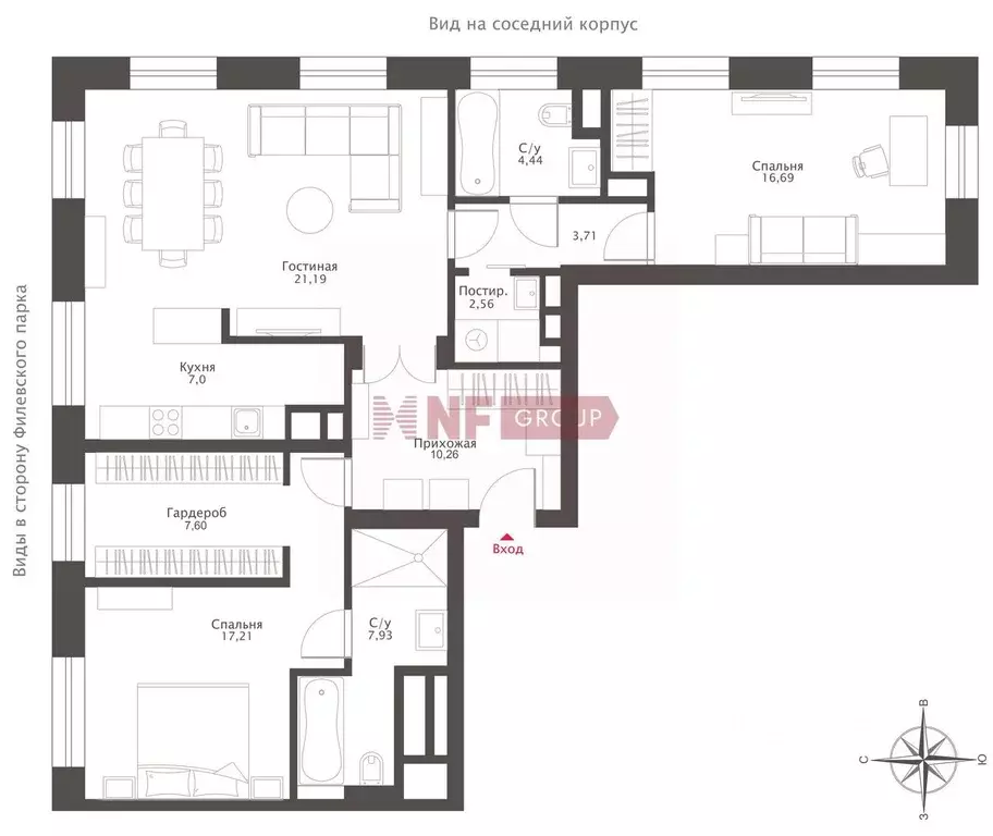 3-к кв. Москва Кастанаевская ул., 66 (104.6 м) - Фото 2