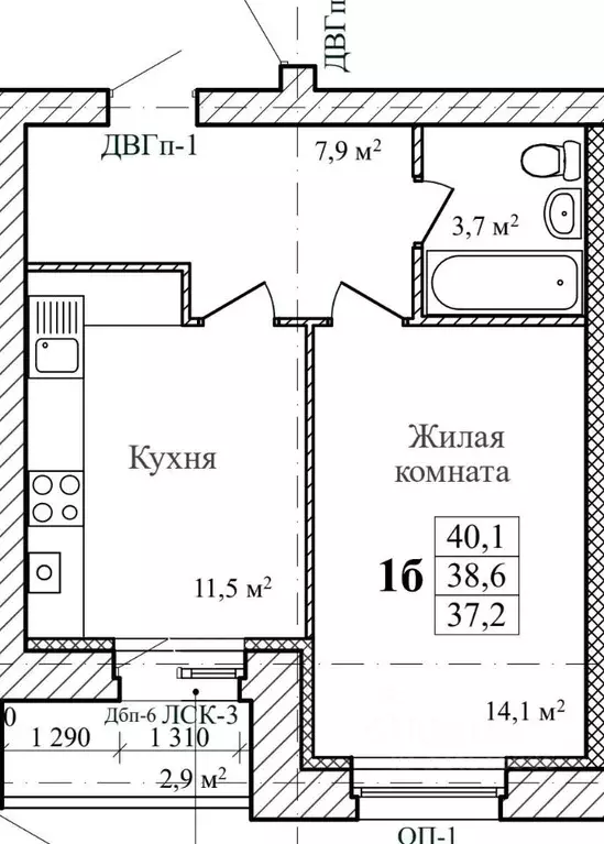 1-к кв. Тамбовская область, Тамбов городской округ, с. Бокино пер. ... - Фото 1