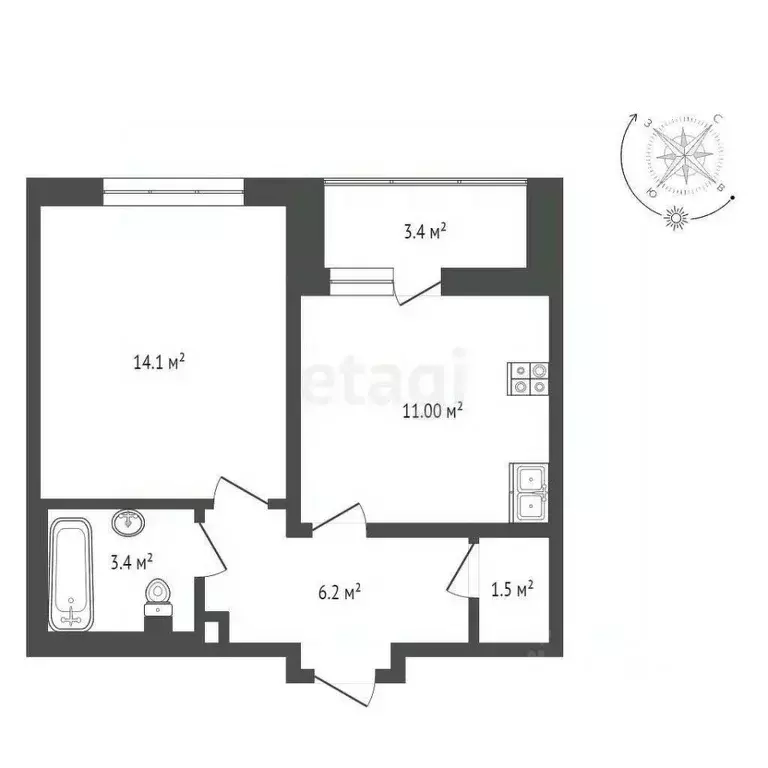 1-к кв. Московская область, Ленинский городской округ, пос. Битца ... - Фото 1