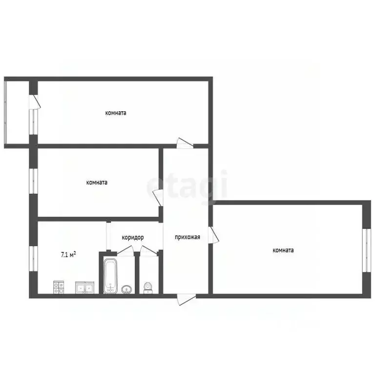 3-к кв. Забайкальский край, Чита ул. Евгения Гаюсана, 32Б (65.7 м) - Фото 2