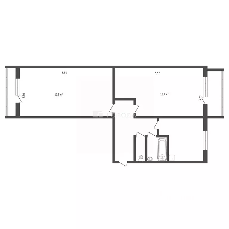 2-к кв. Кемеровская область, Новокузнецк ул. Тореза, 105 (47.1 м) - Фото 2