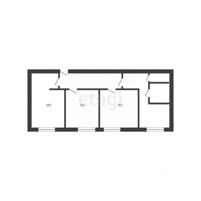 Комната Белгородская область, Белгород ул. Железнякова, 22 (73.7 м) - Фото 1