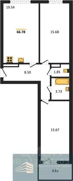 2-к кв. Воронежская область, Воронеж Краснознаменная ул., 72 (66.7 м) - Фото 0