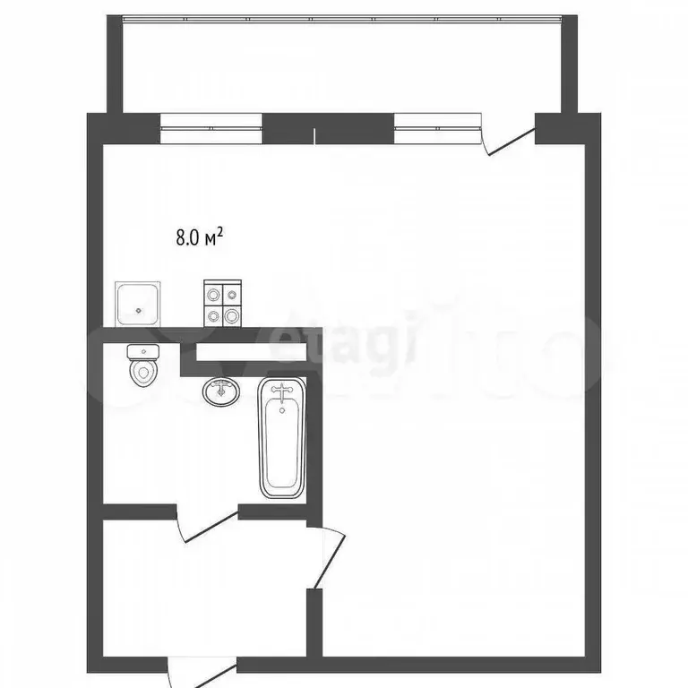 Квартира-студия, 32,8 м, 1/19 эт. - Фото 0