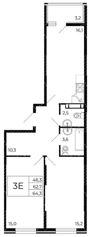 3-к кв. Ростовская область, Аксай  (64.3 м) - Фото 1