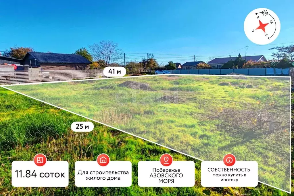 Участок в Краснодарский край, Темрюкский район, Запорожское с/пос, ... - Фото 1