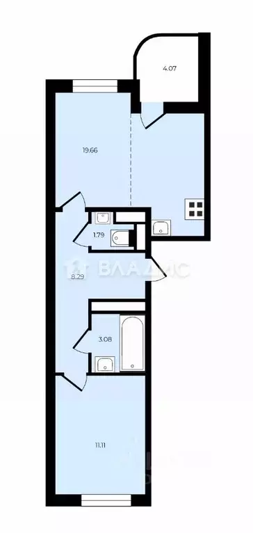 1-к кв. Ленинградская область, Всеволожский район, пос. Бугры ул. ... - Фото 2
