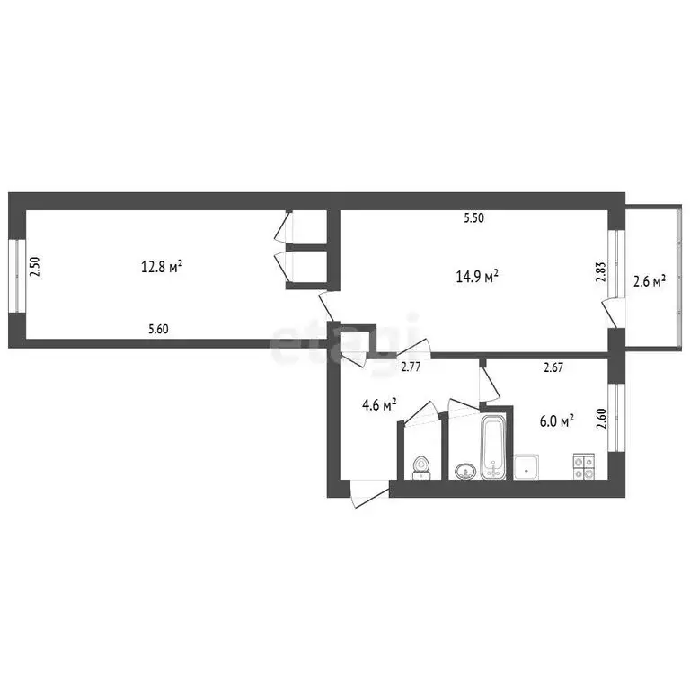 2-комнатная квартира: Выкса, микрорайон Гоголя, 10 (43.1 м) - Фото 0