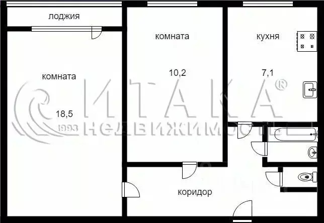 2-к кв. Санкт-Петербург ул. Шостаковича, 1/9 (46.0 м) - Фото 0