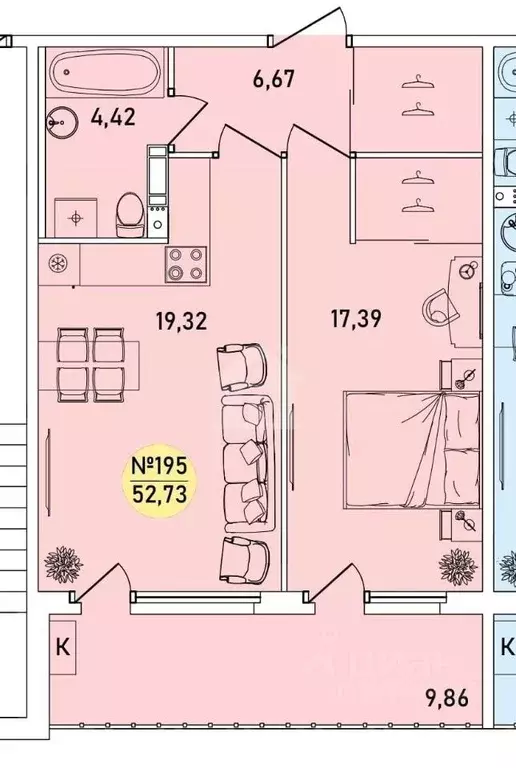 1-к кв. Ярославская область, Ярославль 2-й мкр,  (52.73 м) - Фото 1