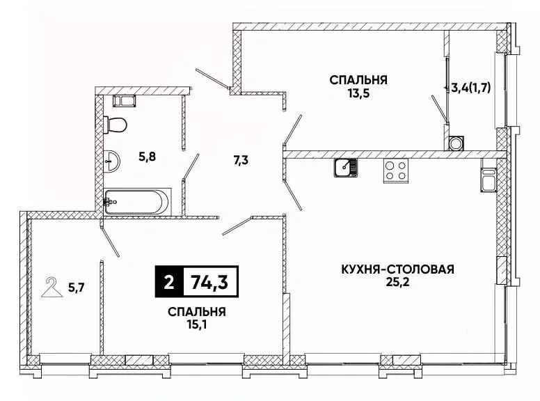 1-к кв. Ставропольский край, Кисловодск Клубный Печорин кв-л,  (74.3 ... - Фото 0