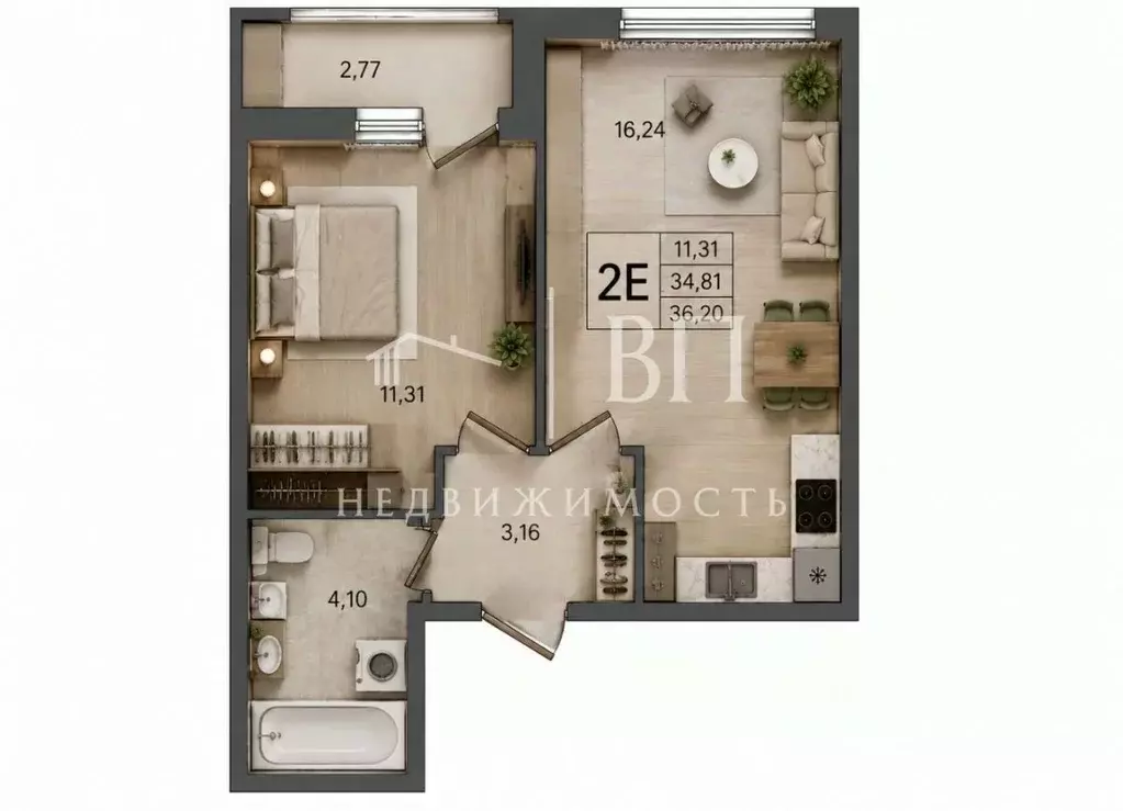 1-к кв. Санкт-Петербург Планерная ул., 87к1 (34.8 м) - Фото 2