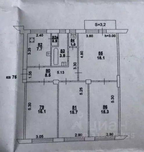 4-к кв. Ростовская область, Ростов-на-Дону ул. Текучева, 125/200 (88.0 ... - Фото 0