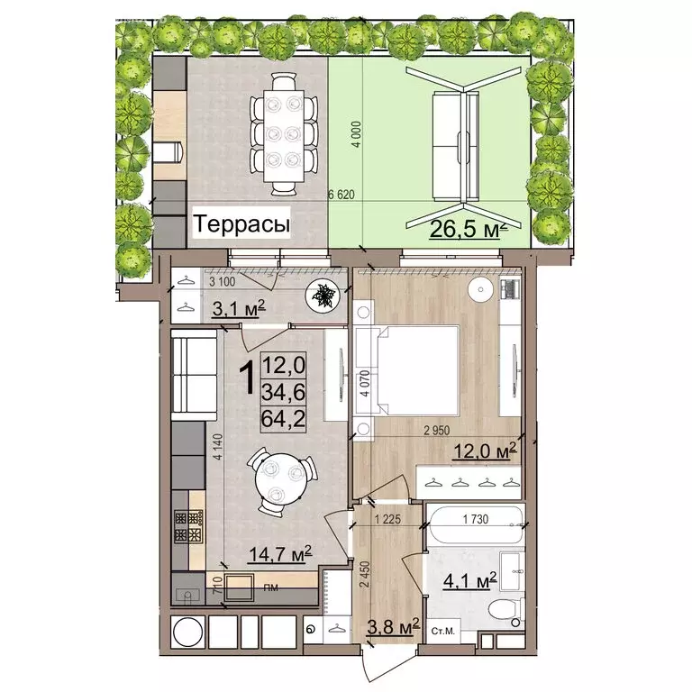 1-комнатная квартира: Рязань, район Кальное, жилой комплекс Еврокласс ... - Фото 1