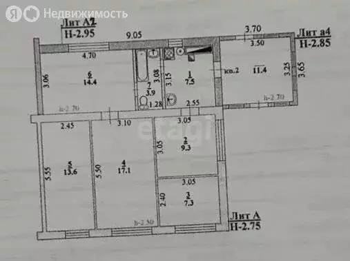 4-комнатная квартира: село Сенцово, улица Механизаторов, 21 (73.1 м) - Фото 1