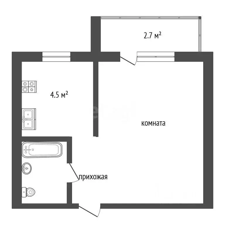 1-к кв. Хабаровский край, Комсомольск-на-Амуре Интернациональный ... - Фото 1