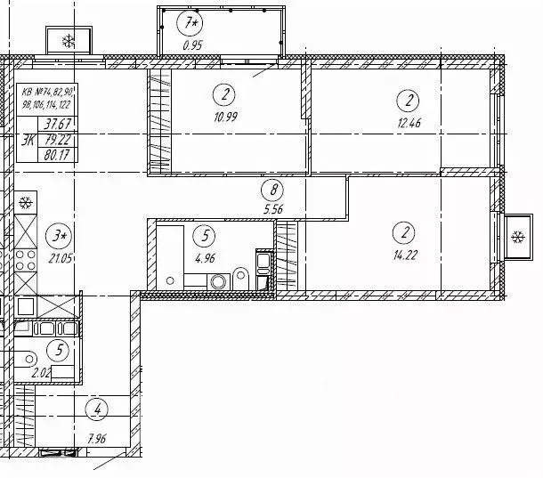 3-к кв. Самарская область, Тольятти 18А кв-л,  (80.17 м) - Фото 0