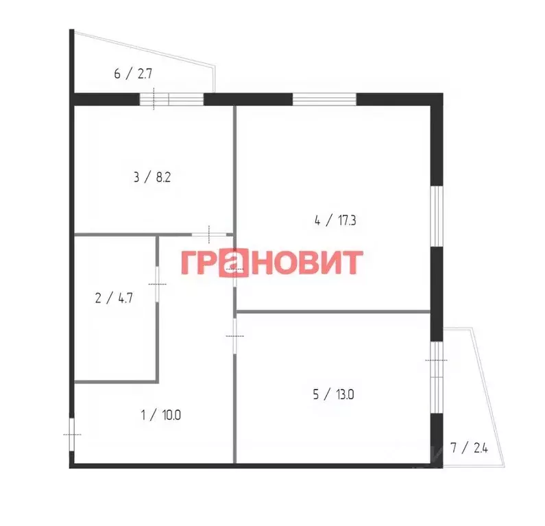 3-к кв. Новосибирская область, Новосибирск ул. Пархоменко, 27/1 (53.2 ... - Фото 1