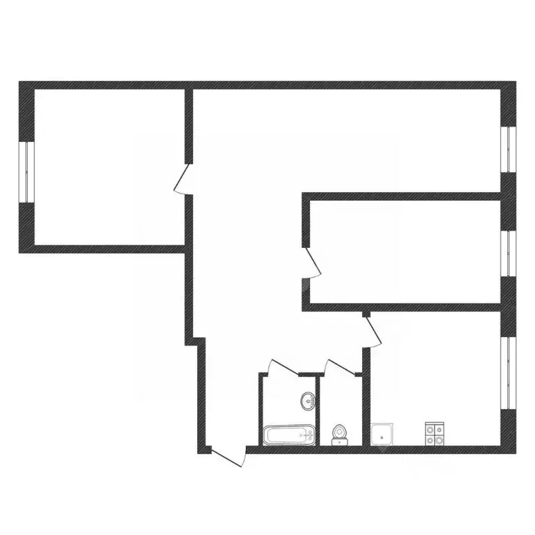 3-к кв. Калужская область, Балабаново г. Боровский муниципальный ... - Фото 2