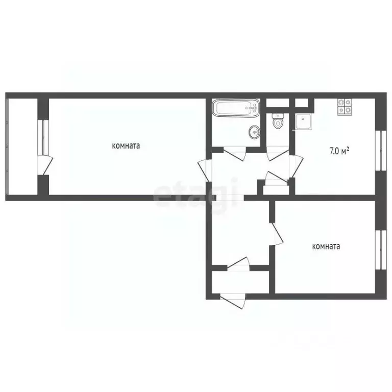 2-к кв. Ямало-Ненецкий АО, Муравленко ул. Муравленко, 25 (51.1 м) - Фото 2