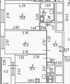 2-к. квартира, 60 м, 15/16 эт. - Фото 0