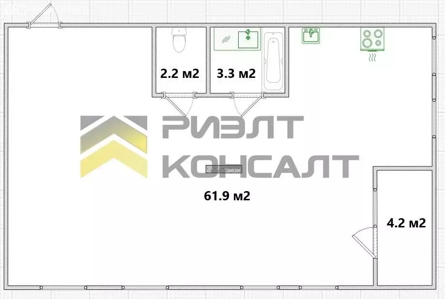 3-комнатная квартира: Омск, Октябрьская улица, 87 (71.9 м) - Фото 1