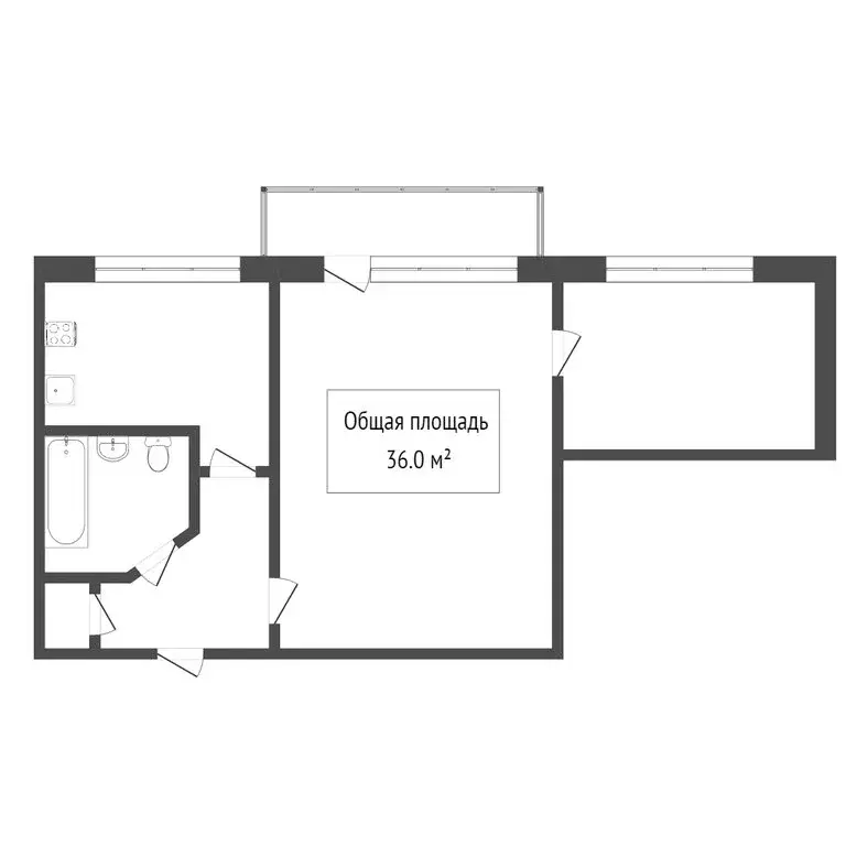 2-комнатная квартира: Томск, Учебная улица, 17 (36.6 м) - Фото 1