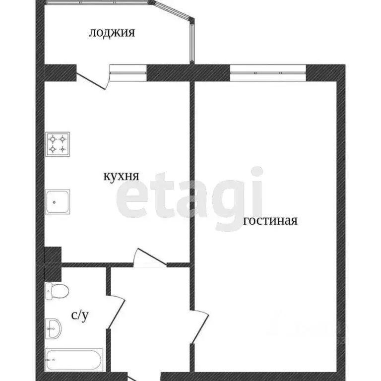 1-к кв. Ханты-Мансийский АО, Сургут ул. Рыбников, 35 (40.0 м) - Фото 1