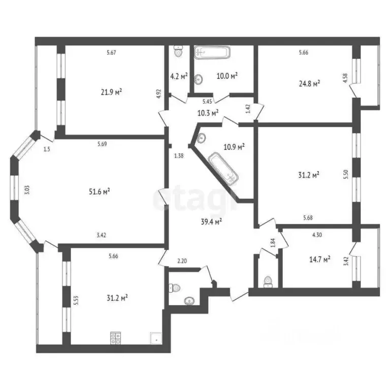 5-к кв. Тюменская область, Тюмень ул. Герцена, 84/2 (262.6 м) - Фото 1