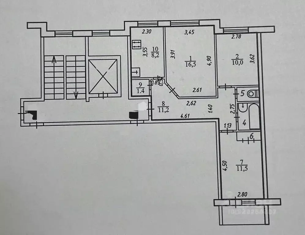 3-к кв. Калужская область, Обнинск Калужская ул., 1 (63.3 м) - Фото 2