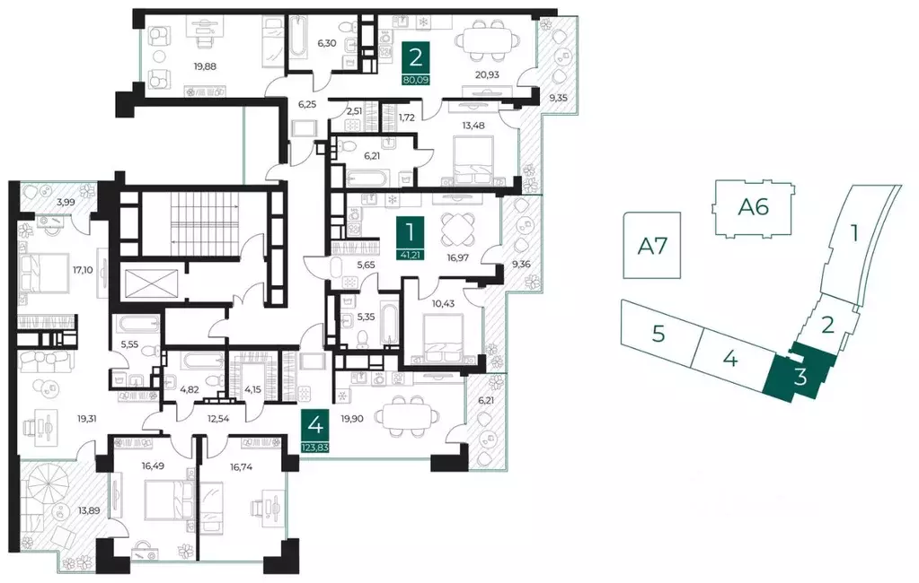 1-к кв. Рязанская область, Рязань Арт Кварталы жилой комплекс (41.21 ... - Фото 2