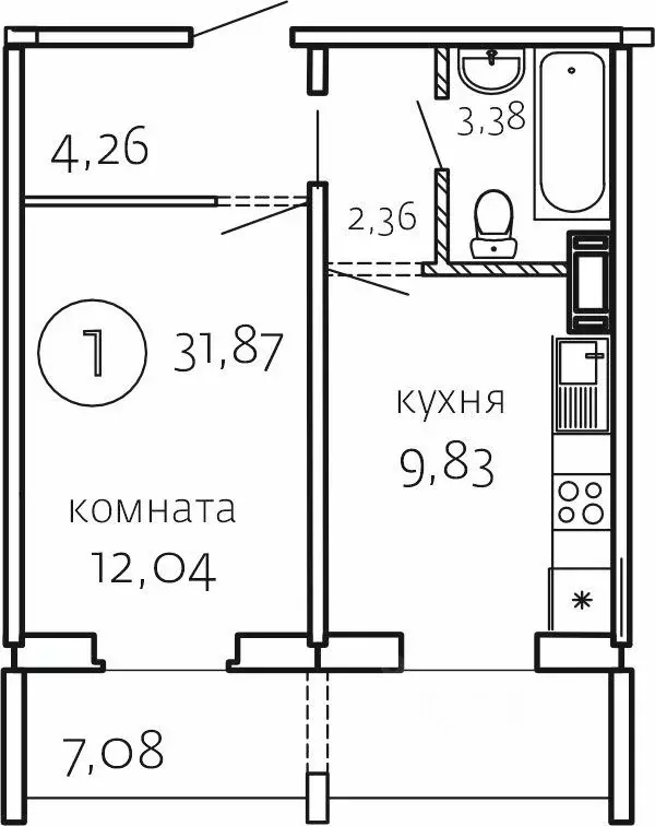 1-к кв. Челябинская область, Челябинск Хорошее Решение жилой комплекс ... - Фото 0