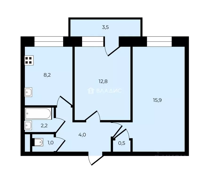 2-к кв. Санкт-Петербург просп. Маршала Жукова, 56К2 (44.6 м) - Фото 2