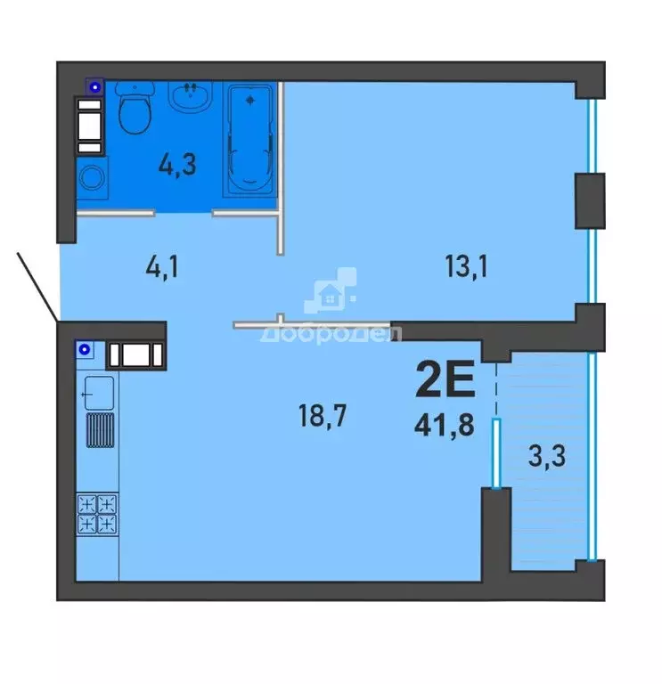 1-комнатная квартира: Верхняя Пышма, улица Петрова, 34В (41.8 м) - Фото 0