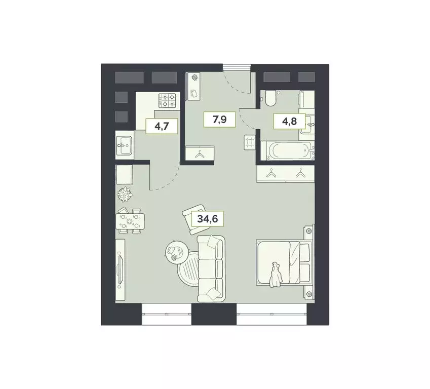 1-комнатная квартира: Москва, Староалексеевская улица, 5А (52 м) - Фото 0