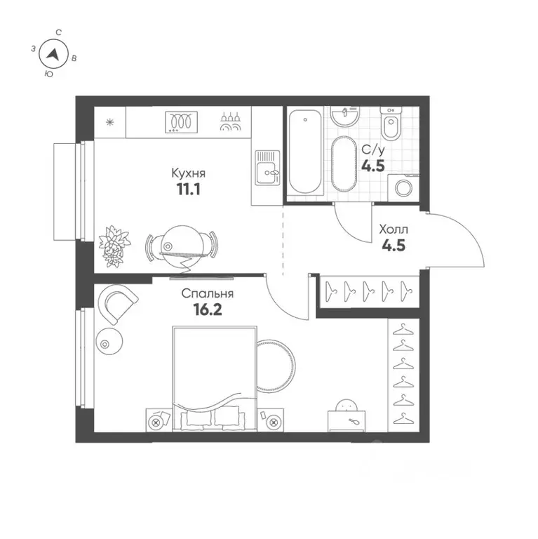 1-к кв. Свердловская область, Екатеринбург Солнечный жилрайон,  (36.3 ... - Фото 1
