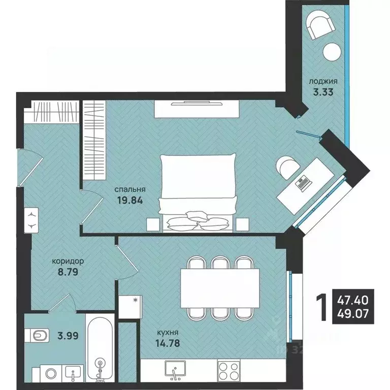 2-к кв. Архангельская область, Архангельск ул. Свободы, 16 (49.07 м) - Фото 2