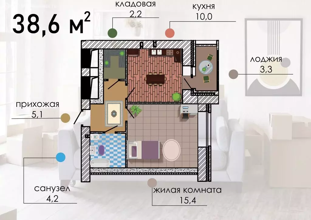 1-комнатная квартира: Воронеж, Путиловская улица, 19/1 (38.6 м) - Фото 0