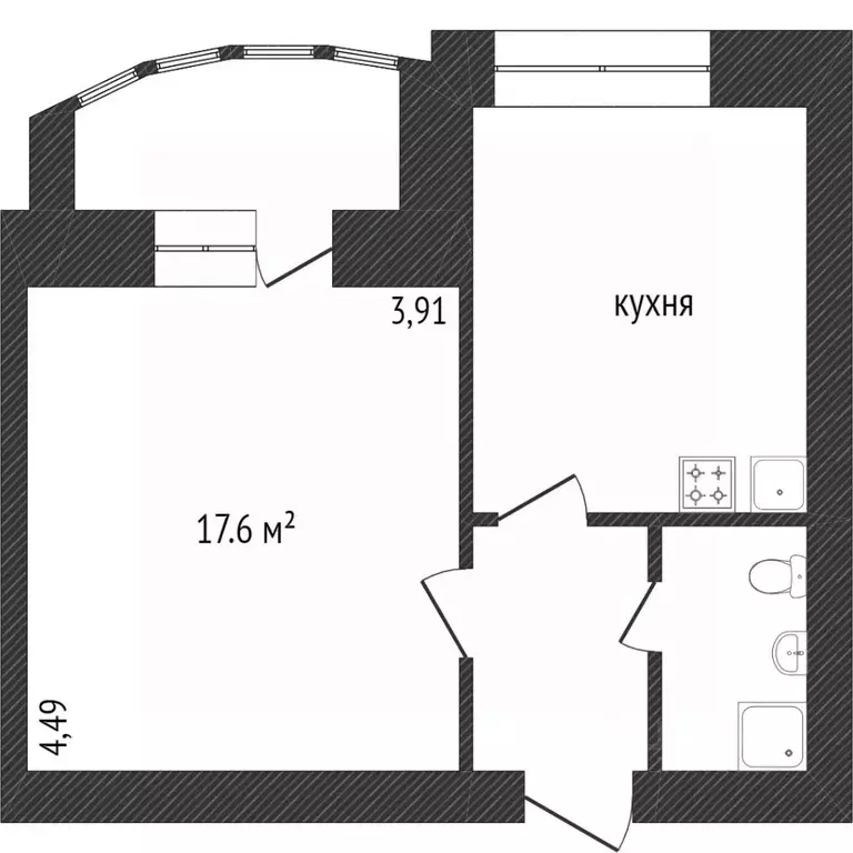 1-к кв. Ханты-Мансийский АО, Сургут ул. Семена Билецкого, 12/1 (38.0 ... - Фото 1