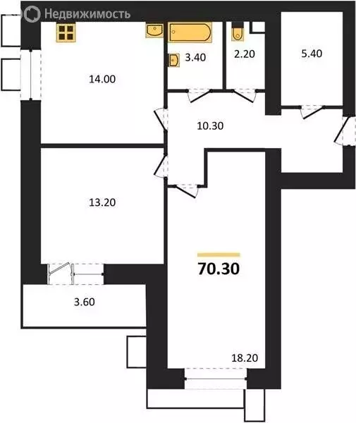 2-комнатная квартира: Пенза, улица Шмидта, 3к1 (70.3 м) - Фото 1