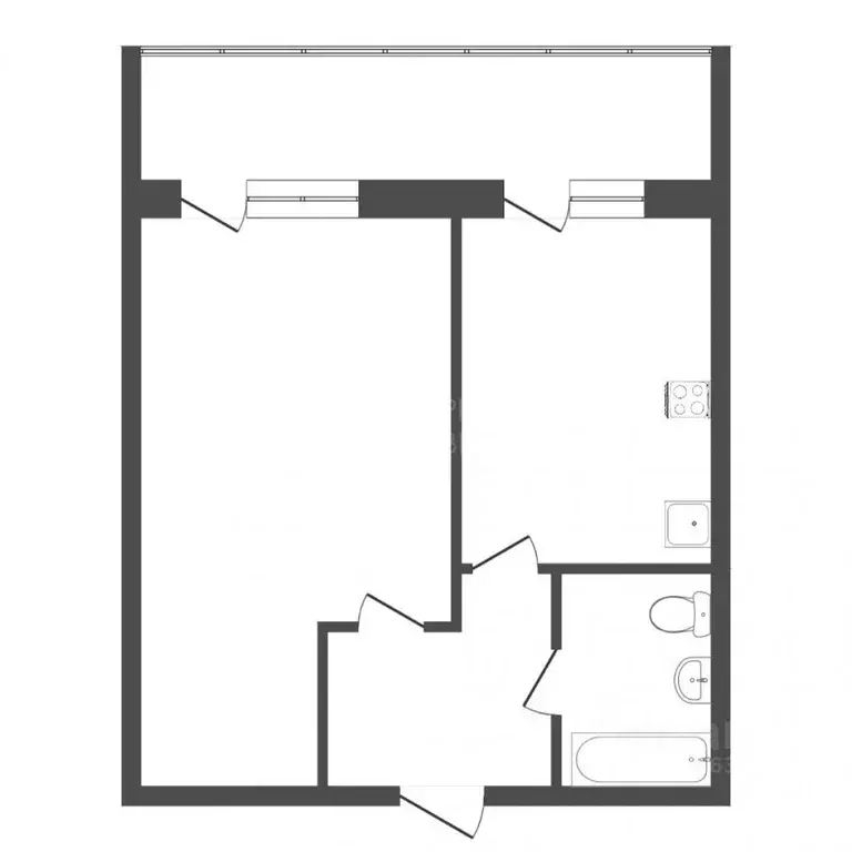 1-к кв. Тюменская область, Тюмень ул. Ю.-Р.Г. Эрвье, 10 (35.0 м) - Фото 2