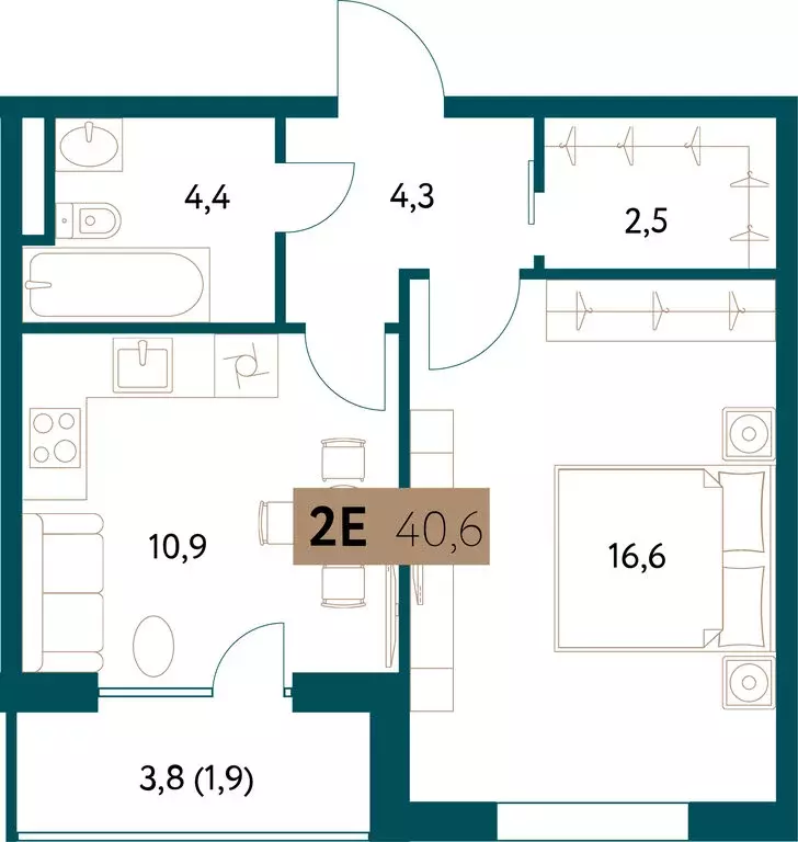 2-комнатная квартира: Москва, Винницкая улица, 8к3 (40.8 м) - Фото 0