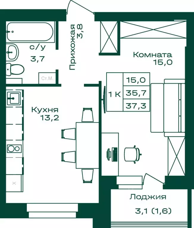1-к кв. Алтай, Майминский район, с. Майма  (37.3 м) - Фото 0