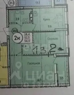 2-к кв. Саратовская область, Энгельс Энгельс-9 мкр, 2 (54.0 м) - Фото 1