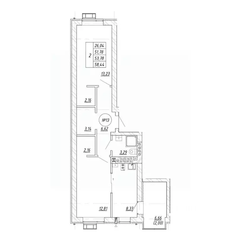 2-к кв. Калининградская область, Зеленоградск  (58.44 м) - Фото 1