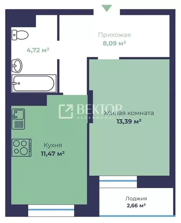 1-комнатная квартира: Ярославль, Чернопрудная улица, 14 (39 м) - Фото 1