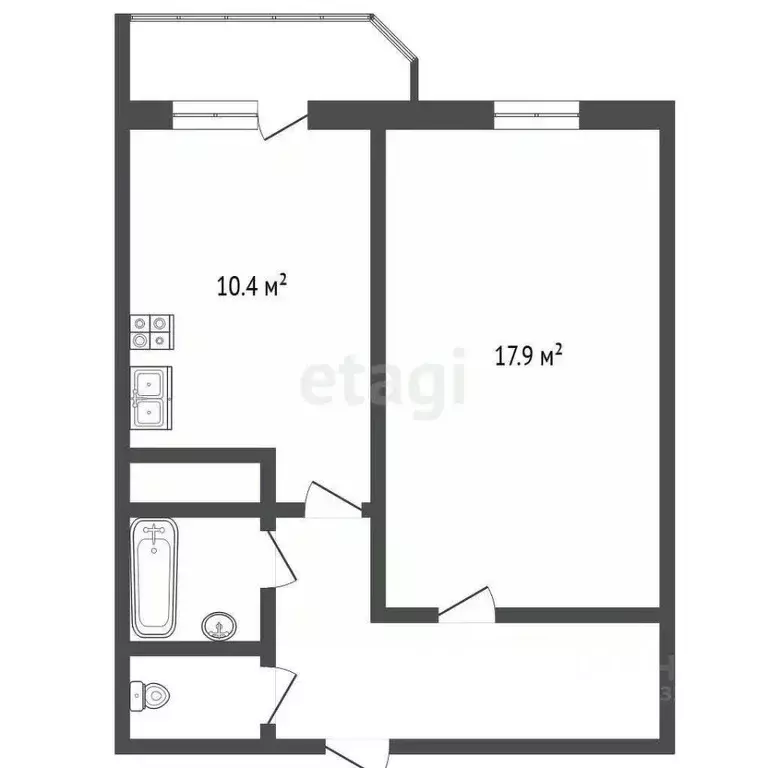 1-к кв. Санкт-Петербург ул. Сикейроса, 19К2 (38.8 м) - Фото 0
